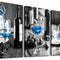 Canvas Wall Art for Kitchen Wall Decor for Dining Room Black and White Wine Glasses Painting Modern Blue Wine Canvas Art Prints Ready to Hang Pictures for Restaurant Home Decorations 12"X16" 3 Pieces