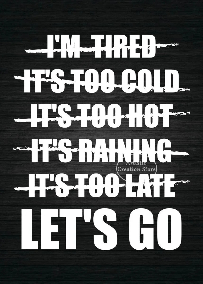 Iconic Gym Inspirational Quotes Poster Lets Go No Excuses Gym Prints Canvas Painting Wall Art Picture Gym Room Home Decor Gifts