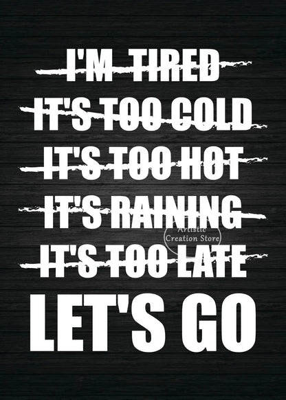 Iconic Gym Inspirational Quotes Poster Lets Go No Excuses Gym Prints Canvas Painting Wall Art Picture Gym Room Home Decor Gifts