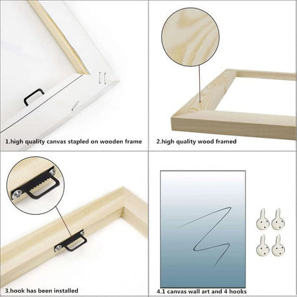 Farmhouse Floral Wall Art for Living Room, Teal and White Daisy Flower and Butterfly on Rustic Wood Board Canvas Wall Art Framed Artwork Ready to Hang for Bathroom Bedroom Decor, 16L X 12W Inches