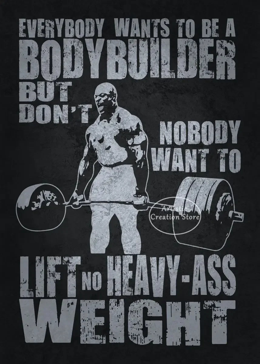 Iconic Gym Inspirational Quotes Poster Lets Go No Excuses Gym Prints Canvas Painting Wall Art Picture Gym Room Home Decor Gifts