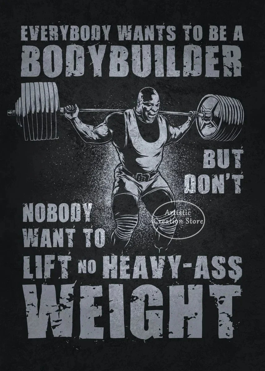 Iconic Gym Inspirational Quotes Poster Lets Go No Excuses Gym Prints Canvas Painting Wall Art Picture Gym Room Home Decor Gifts